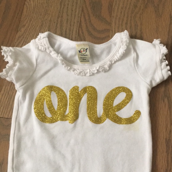 “ONE” onesie. Worn once, size 12 months. - Picture 2 of 2